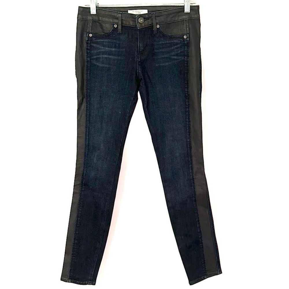 Rich & skinny black and denim two tone side panel skinny jeans size 26